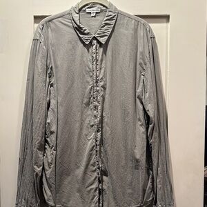 James Perse Men's Light Gray Collared Shirt